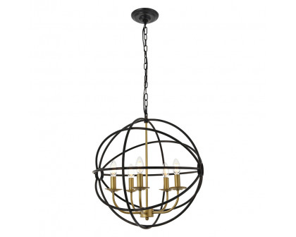 Elegant Octavia 3-Light Pendant - Brass/Dark Brown, L 20" (LD4006D20BRD)