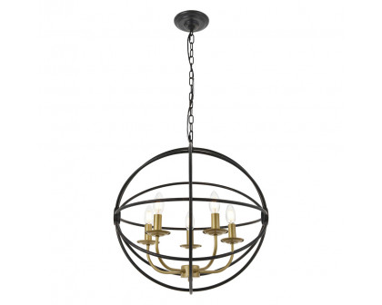 Elegant Octavia 3-Light Pendant - Brass/Dark Brown, L 20" (LD4006D20BRD)