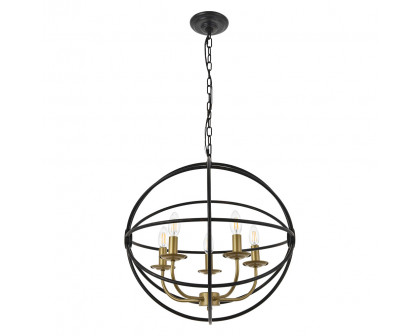 Elegant Octavia 3-Light Pendant - Brass/Dark Brown, L 20" (LD4006D20BRD)