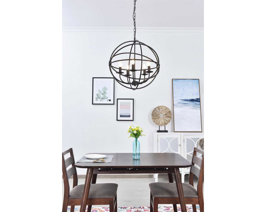 Elegant Octavia 3-Light Pendant - Dark Brown, L 20" (LD4006D20DB)