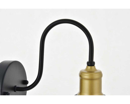 Elegant Felicity 1 Light Wall Sconce - Brass/Black (LD4013W6BRB)