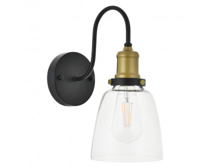 Elegant Felicity 1 Light Wall Sconce - Brass/Black (LD4013W6BRB)