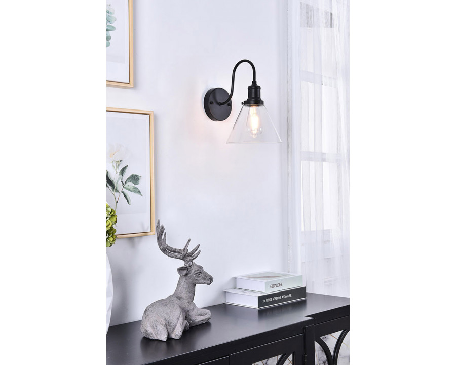 Elegant Histoire 1 Light Wall Sconce - Black (LD4017W7BK)