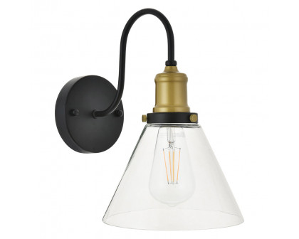 Elegant Histoire 1 Light Wall Sconce - Brass/Black (LD4017W7BRB)