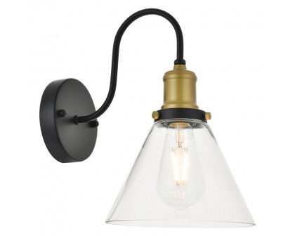 Elegant Histoire 1 Light Wall Sconce - Brass/Black (LD4017W7BRB)