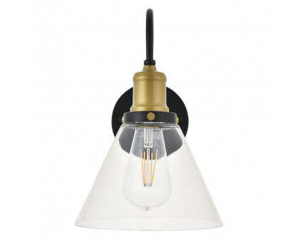 Elegant Histoire 1 Light Wall Sconce - Brass/Black (LD4017W7BRB)