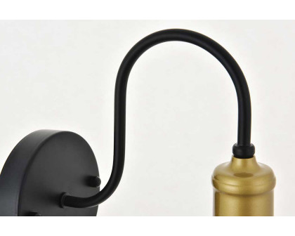 Elegant Histoire 1 Light Wall Sconce - Brass/Black (LD4017W7BRB)