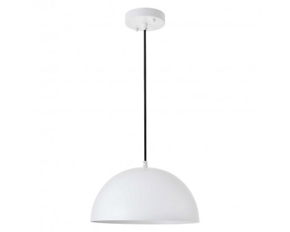 Elegant Forte 1 Light Pendant - White, L 11.8" (LD4022D12WH)