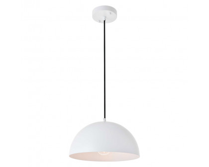 Elegant Forte 1 Light Pendant - White, L 11.8" (LD4022D12WH)