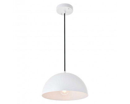 Elegant Forte 1 Light Pendant - White, L 11.8" (LD4022D12WH)