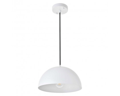 Elegant Forte 1 Light Pendant - White, L 11.8" (LD4022D12WH)