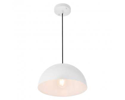 Elegant Forte 1 Light Pendant - White, L 11.8" (LD4022D12WH)