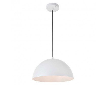 Elegant Forte 1 Light Pendant - White, L 13.8" (LD4023D14WH)