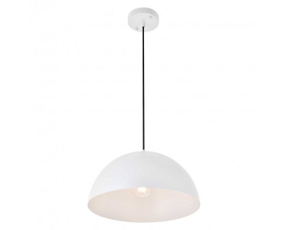 Elegant Forte 1 Light Pendant - White, L 13.8" (LD4023D14WH)