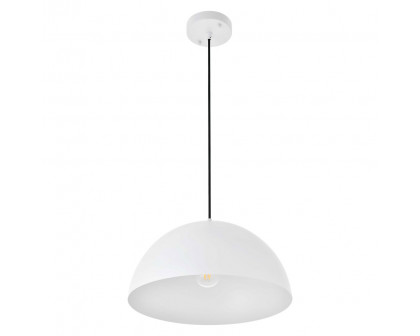 Elegant Forte 1 Light Pendant - White, L 13.8" (LD4023D14WH)