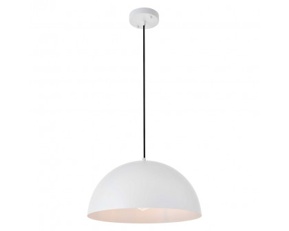 Elegant Forte 1 Light Pendant - White, L 15.7" (LD4025D16WH)