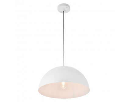 Elegant Forte 1 Light Pendant - White, L 15.7" (LD4025D16WH)