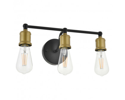 Elegant Serif 5 Lights Wall Sconce - Brass/Black, L 15.4" (LD4028W16BRB)