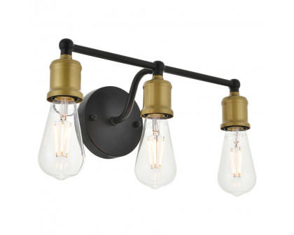 Elegant Serif 5 Lights Wall Sconce - Brass/Black, L 15.4" (LD4028W16BRB)