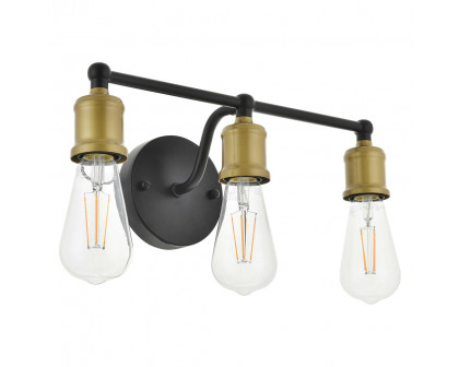 Elegant Serif 5 Lights Wall Sconce - Brass/Black, L 15.4" (LD4028W16BRB)