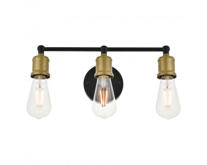 Elegant Serif 5 Lights Wall Sconce - Brass/Black, L 15.4" (LD4028W16BRB)