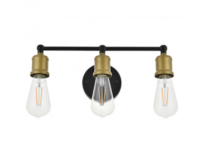 Elegant Serif 5 Lights Wall Sconce - Brass/Black, L 15.4" (LD4028W16BRB)