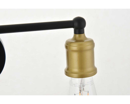 Elegant Serif 5 Lights Wall Sconce - Brass/Black, L 15.4" (LD4028W16BRB)