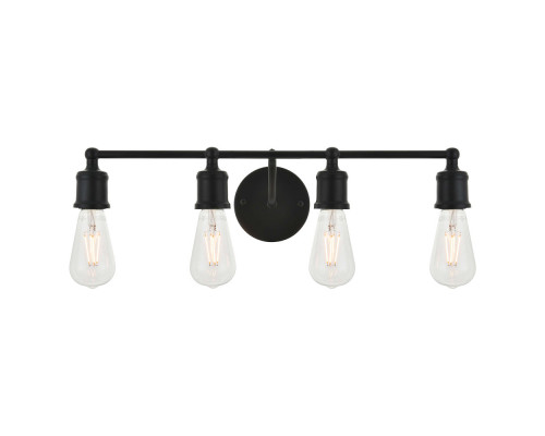 Elegant Serif 5 Lights Wall Sconce - Black, L 22.1" (LD4028W22BK)