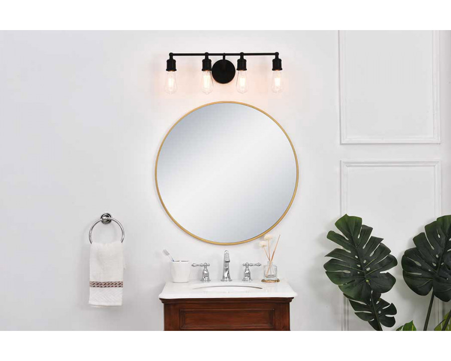 Elegant Serif 5 Lights Wall Sconce - Black, L 22.1" (LD4028W22BK)