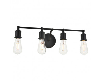 Elegant Serif 5 Lights Wall Sconce - Black, L 22.1" (LD4028W22BK)