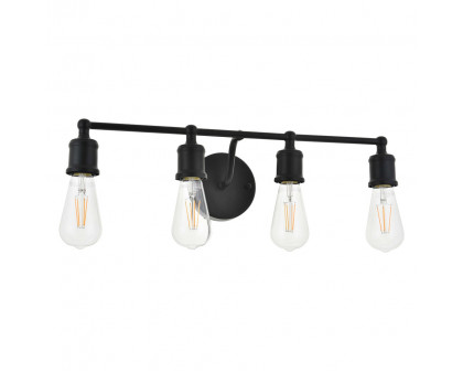 Elegant Serif 5 Lights Wall Sconce - Black, L 22.1" (LD4028W22BK)