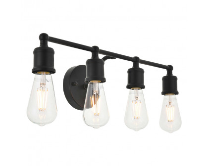 Elegant Serif 5 Lights Wall Sconce - Black, L 22.1" (LD4028W22BK)