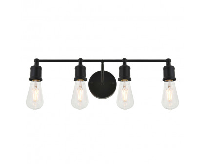 Elegant Serif 5 Lights Wall Sconce - Black, L 22.1" (LD4028W22BK)