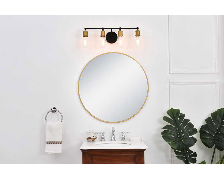 Elegant Serif 5 Lights Wall Sconce - Brass/Black, L 22.1" (LD4028W22BRB)