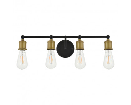 Elegant Serif 5 Lights Wall Sconce - Brass/Black, L 22.1" (LD4028W22BRB)