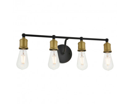 Elegant Serif 5 Lights Wall Sconce - Brass/Black, L 22.1" (LD4028W22BRB)