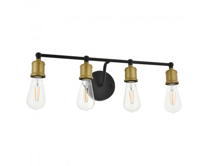 Elegant Serif 5 Lights Wall Sconce - Brass/Black, L 22.1" (LD4028W22BRB)