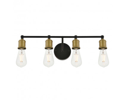 Elegant Serif 5 Lights Wall Sconce - Brass/Black, L 22.1" (LD4028W22BRB)