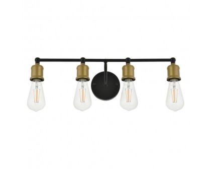 Elegant Serif 5 Lights Wall Sconce - Brass/Black, L 22.1" (LD4028W22BRB)