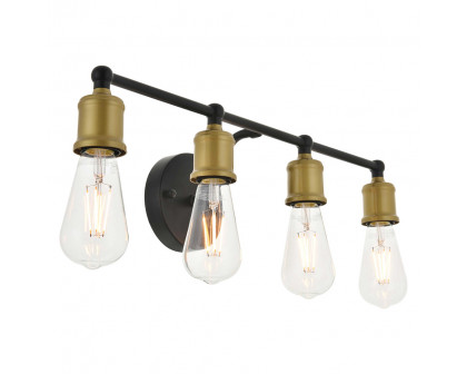 Elegant Serif 5 Lights Wall Sconce - Brass/Black, L 22.1" (LD4028W22BRB)