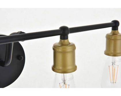 Elegant Serif 5 Lights Wall Sconce - Brass/Black, L 22.1" (LD4028W22BRB)