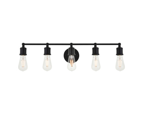 Elegant Serif 5 Lights Wall Sconce - Black, L 28.8" (LD4028W29BK)