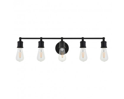 Elegant Serif 5 Lights Wall Sconce - Black, L 28.8" (LD4028W29BK)