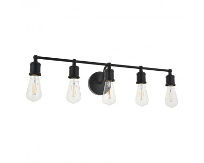 Elegant Serif 5 Lights Wall Sconce - Black, L 28.8" (LD4028W29BK)