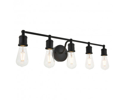 Elegant Serif 5 Lights Wall Sconce - Black, L 28.8" (LD4028W29BK)