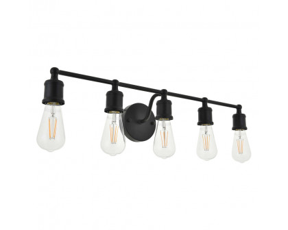 Elegant Serif 5 Lights Wall Sconce - Black, L 28.8" (LD4028W29BK)