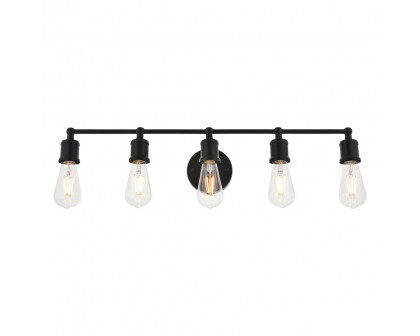 Elegant Serif 5 Lights Wall Sconce - Black, L 28.8" (LD4028W29BK)