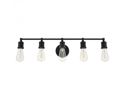 Elegant Serif 5 Lights Wall Sconce - Black, L 28.8" (LD4028W29BK)