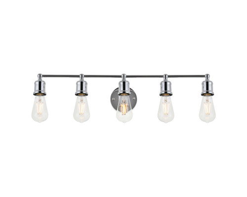 Elegant Serif 5 Lights Wall Sconce - Chrome, L 28.8" (LD4028W29C)