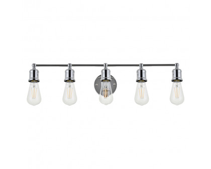 Elegant Serif 5 Lights Wall Sconce - Chrome, L 28.8" (LD4028W29C)